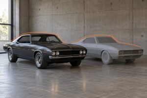 how muscle car styling is recreated in game models