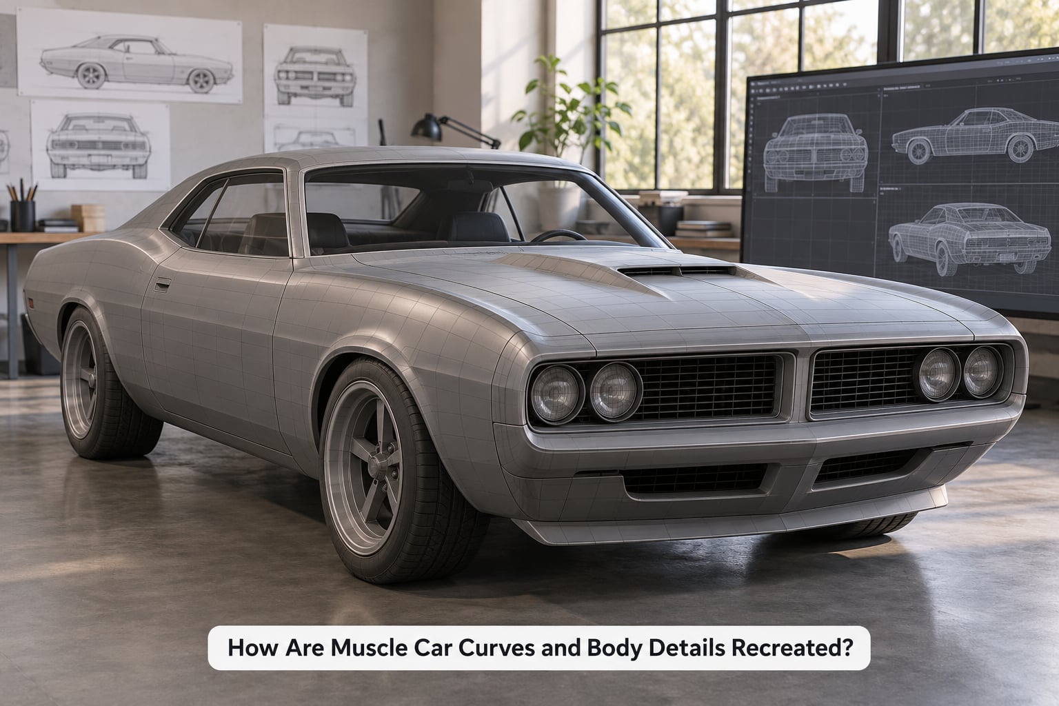 How Are Muscle Car Curves and Body Details Recreated?