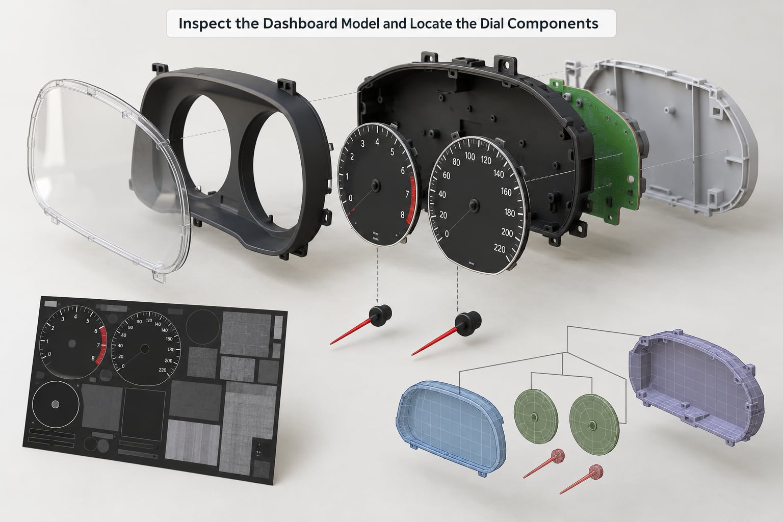 Inspect the Dashboard Model and Locate the Dial Components
