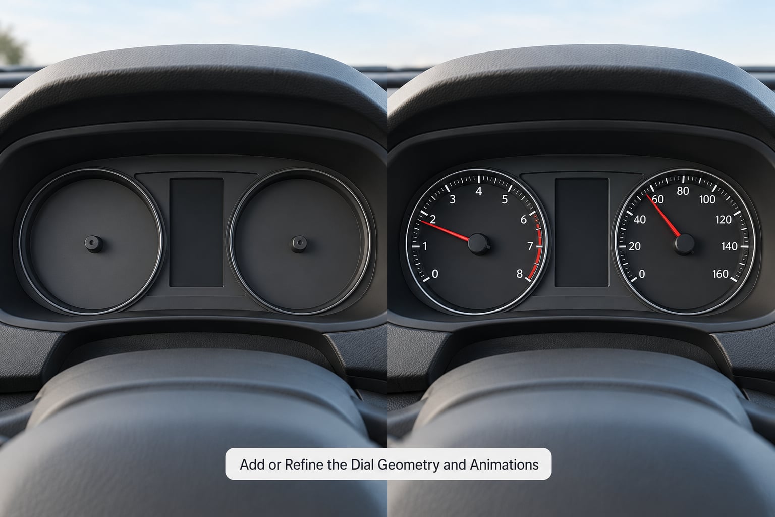 Add or Refine the Dial Geometry and Animations