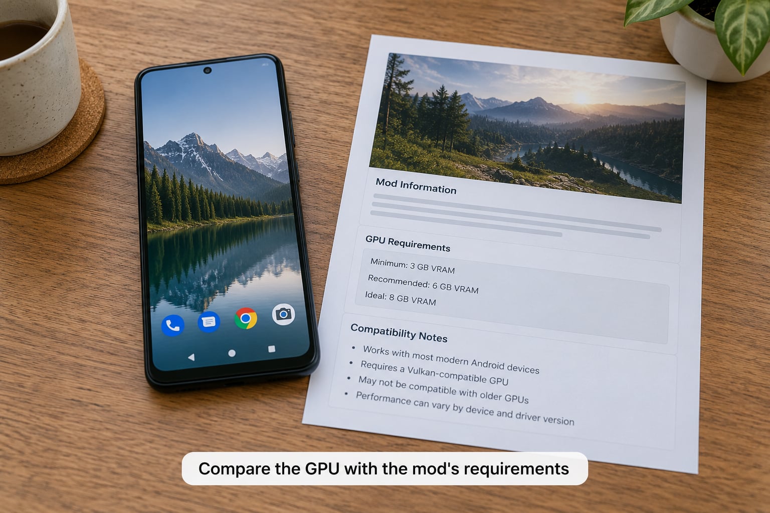 Compare the GPU with the mod's requirements