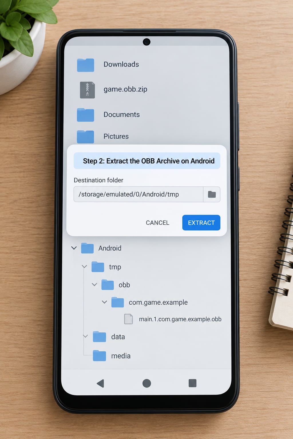 Step 2: Extract the OBB Archive on Android