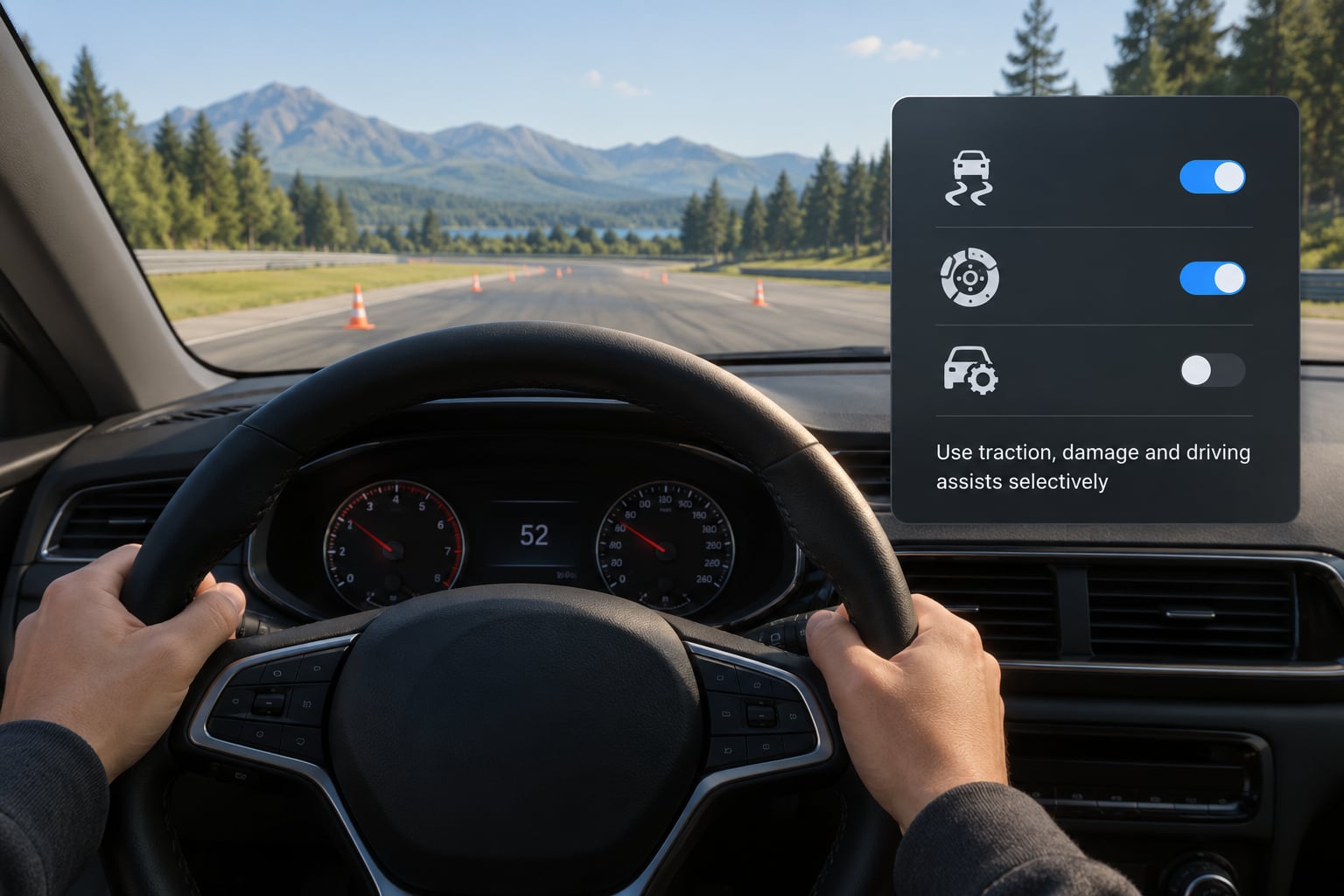 Use traction, damage and driving assists selectively