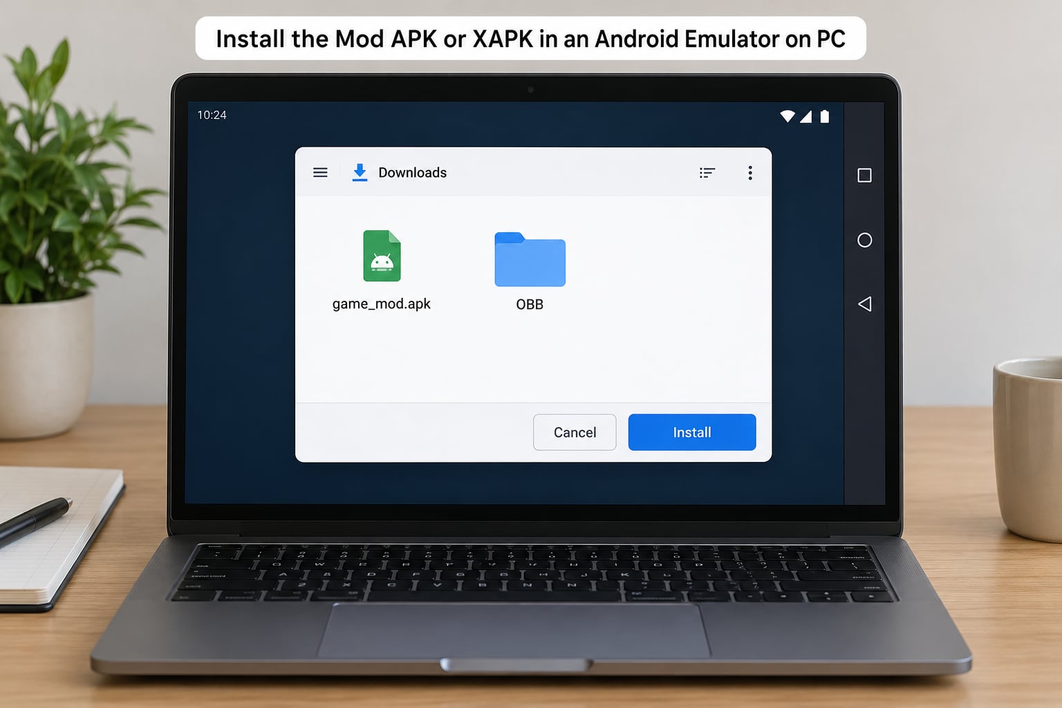 Install the Mod APK or XAPK in an Android Emulator on PC