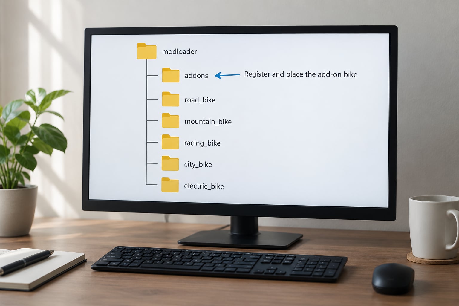 Register and place the add-on bike