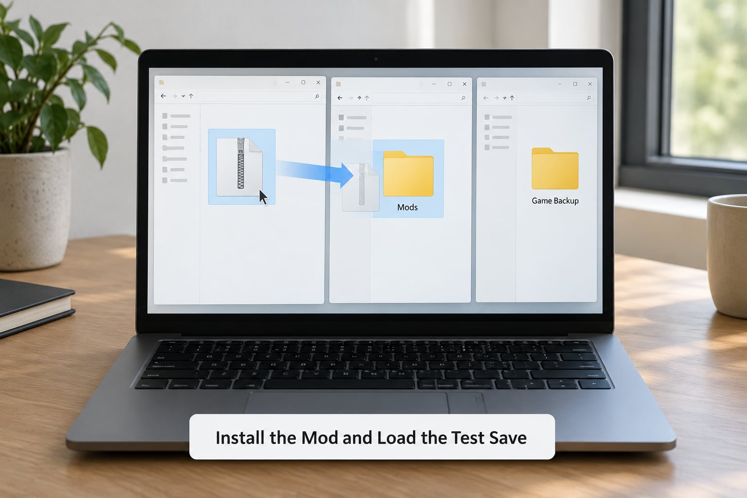 Install the Mod and Load the Test Save