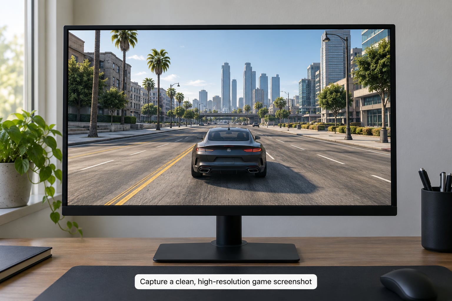 Capture a clean, high-resolution game screenshot