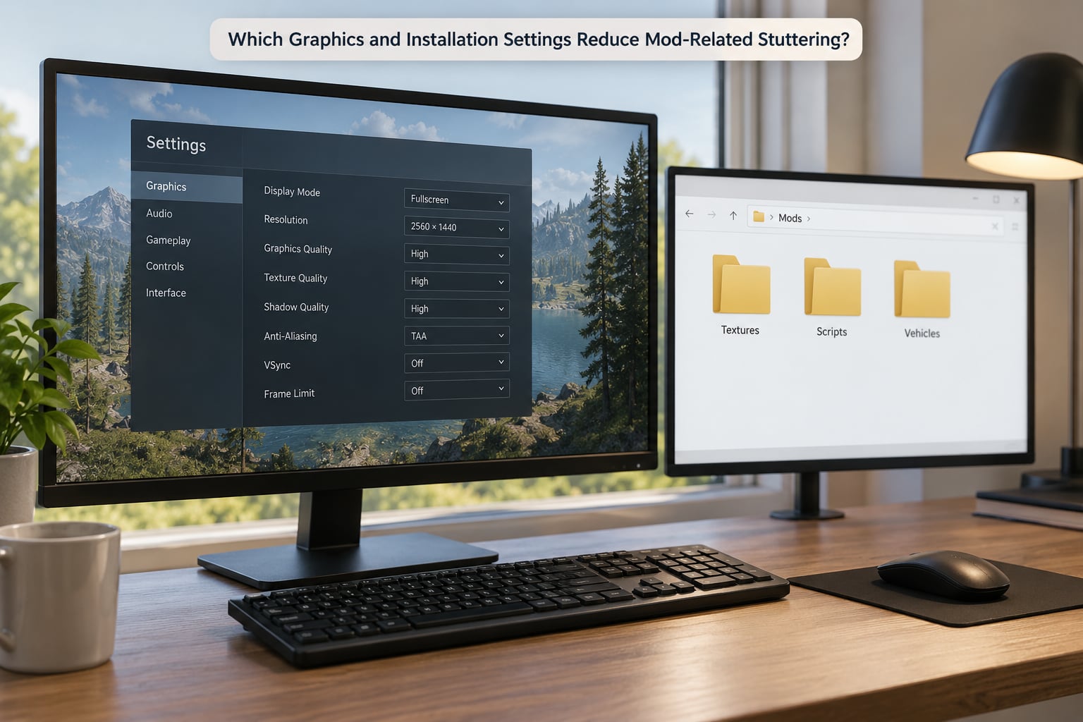 Which Graphics and Installation Settings Reduce Mod-Related Stuttering?